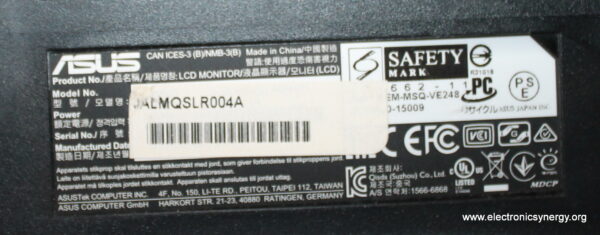 ASUS VE248 24" LCD Monitor – No Stand - Image 3