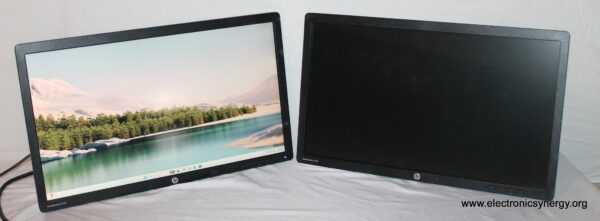 Pair of HP E321 Monitors – VGA & DVI (No Stands)