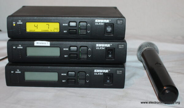 Shure ULXS4 Wireless Microphone Receiver System – 3 Receivers + Mic & Charger