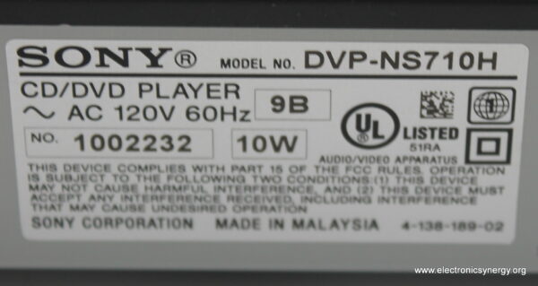 Sony DVP-NS700H DVD Player – Gently Used (No Remote) - Image 6