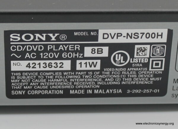 Sony DVP-NS700H DVD Player – Gently Used (No Remote) - Image 11
