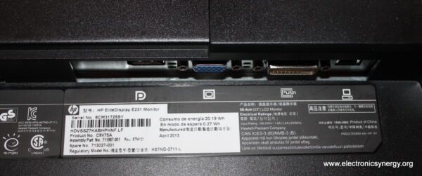 HP E231 23" LED Monitor – Full HD (No Stand) - Image 3