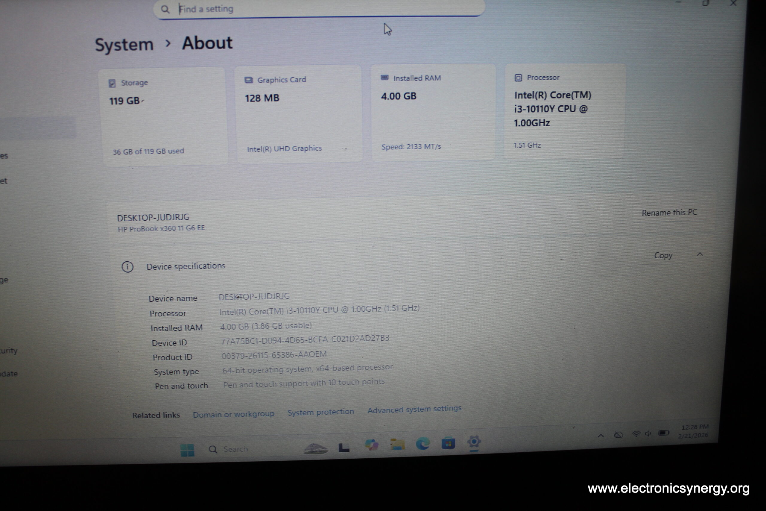 HP ProBook x360 11 G6 Convertible Laptop – Intel i3-10110U, 4GB RAM, 128GB SSD, Windows 11 Pro Edu - Image 2